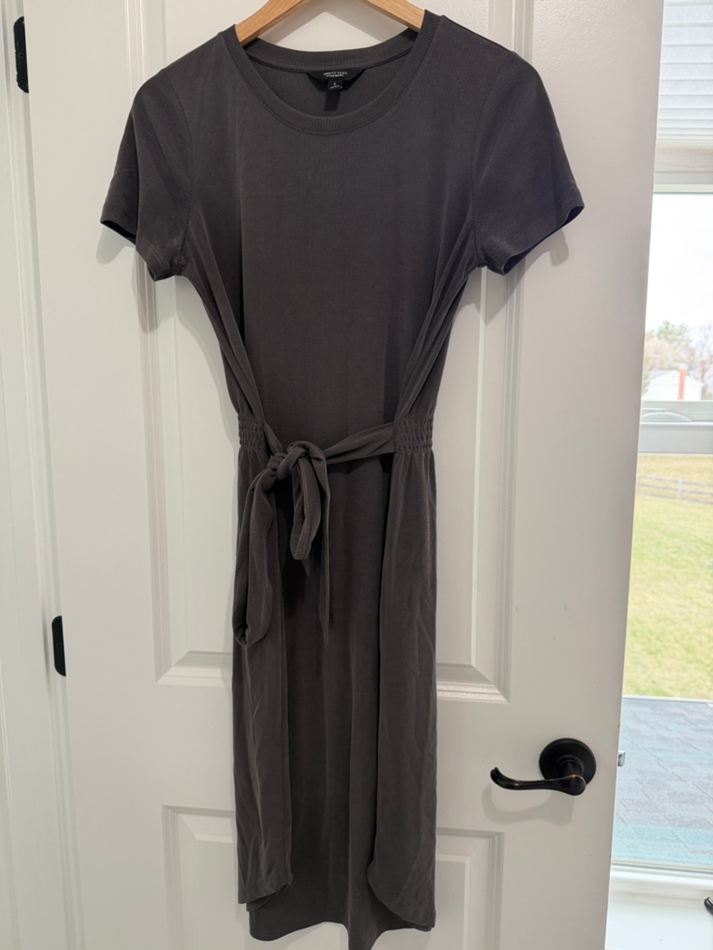Small Women’s Simply Vera Vera Wang Ribbed, Tie Waist T-Shirt Dress